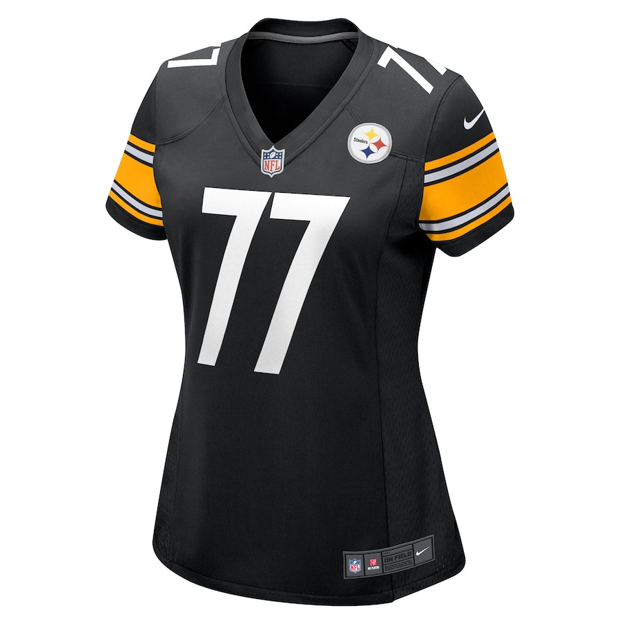 Alternative view of Broderick Jones #77 Pittsburgh Steelers Game Jersey - Women's | Black