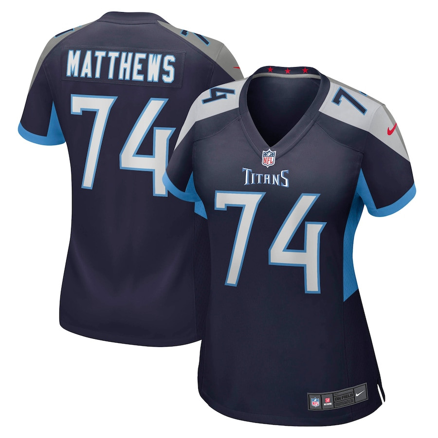 Bruce Matthews #74 Tennessee Titans Game Jersey - Women's | Navy