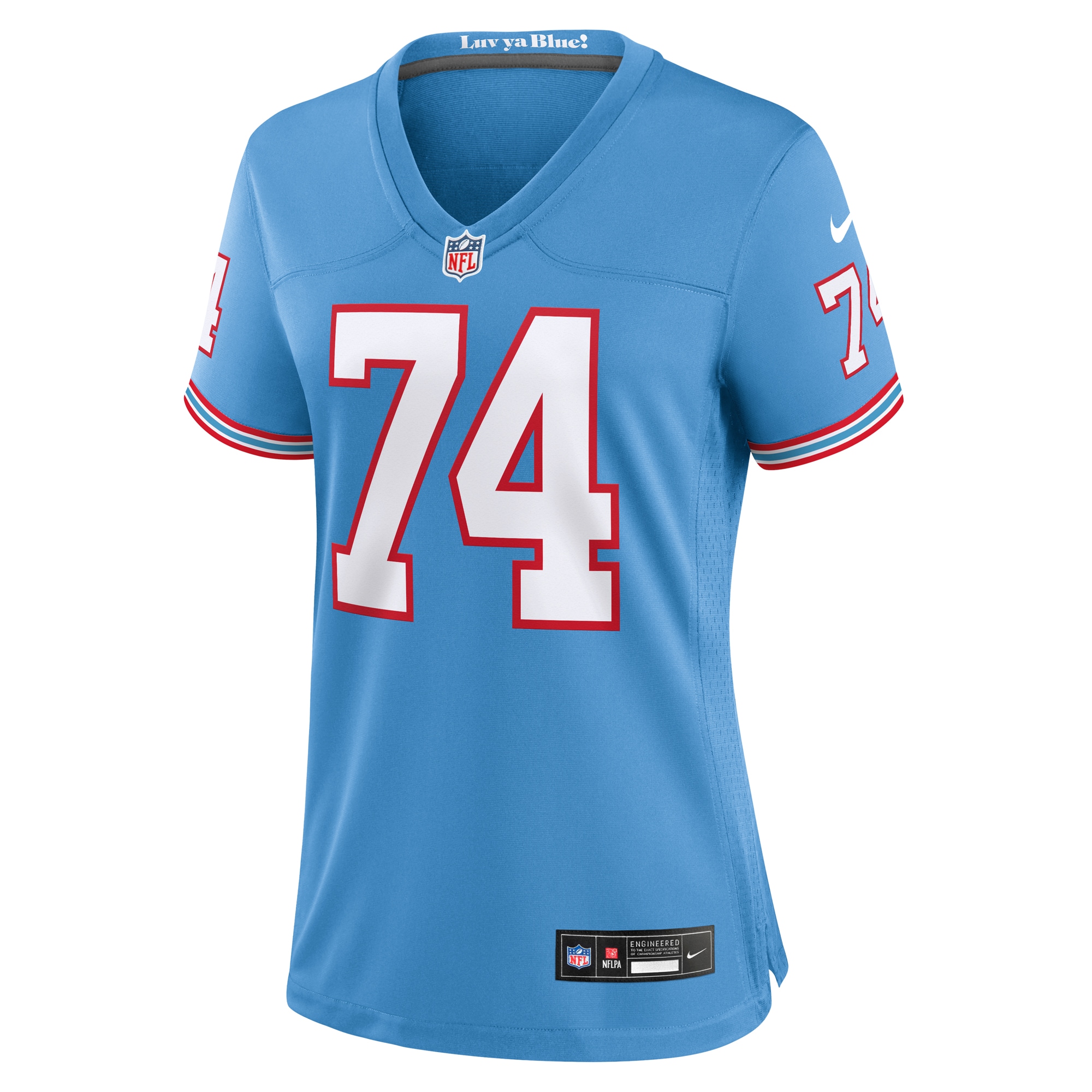 Alternative view of Bruce Matthews Light Tennessee Titans Throwback Game Jersey - Women's