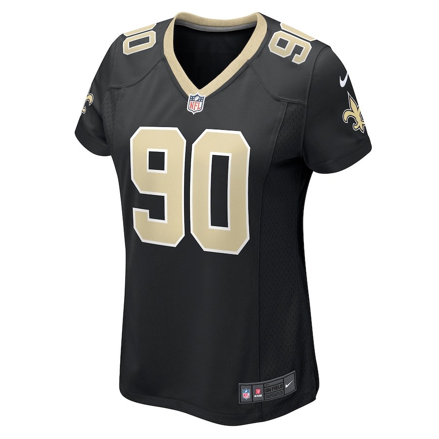 Alternative view of Bryan Bresee #90 New Orleans Saints Game Jersey - Women's | Black