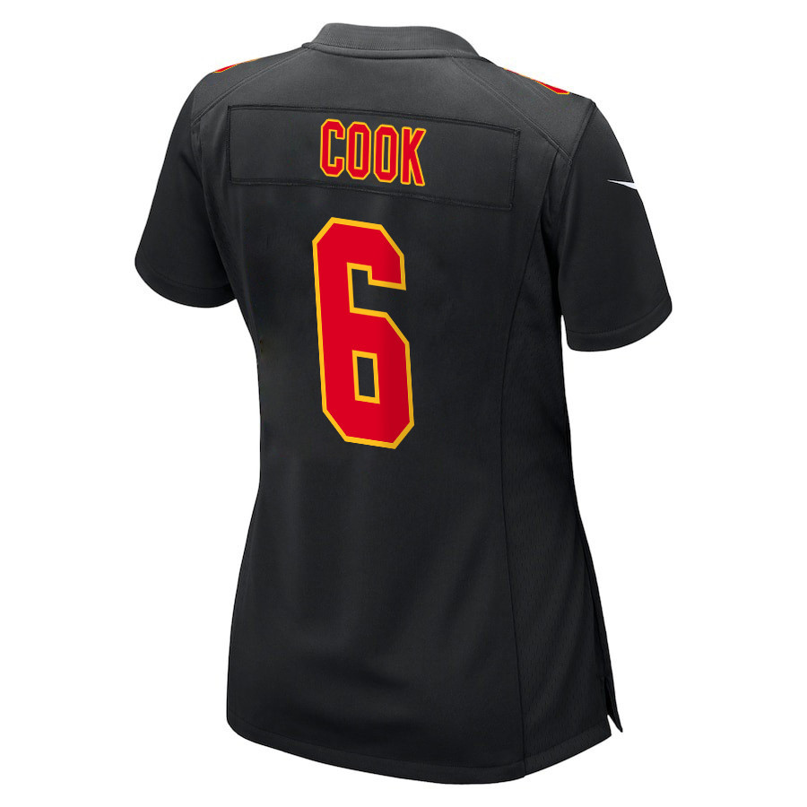 Bryan Cook #6 Kansas City Chiefs Super Bowl LVIII Champions 4X Game Jersey - Women's | Carbon Black - Image 3