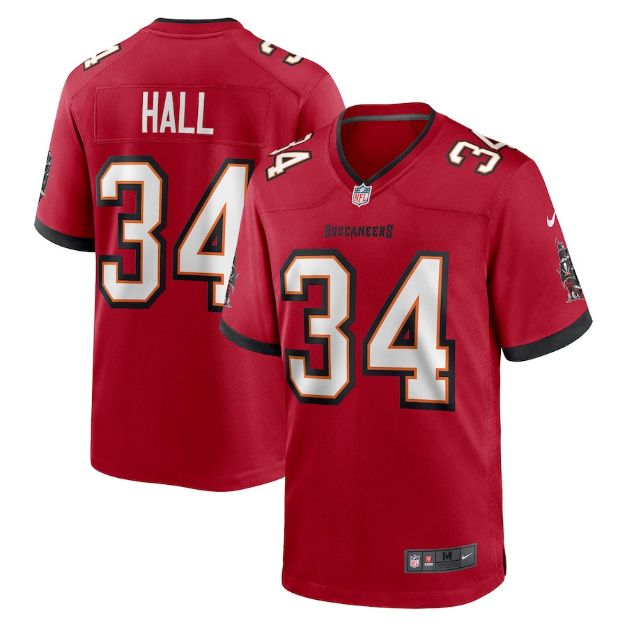 Bryce Hall #34 Tampa Bay Buccaneers Game Jersey - Men's | Red