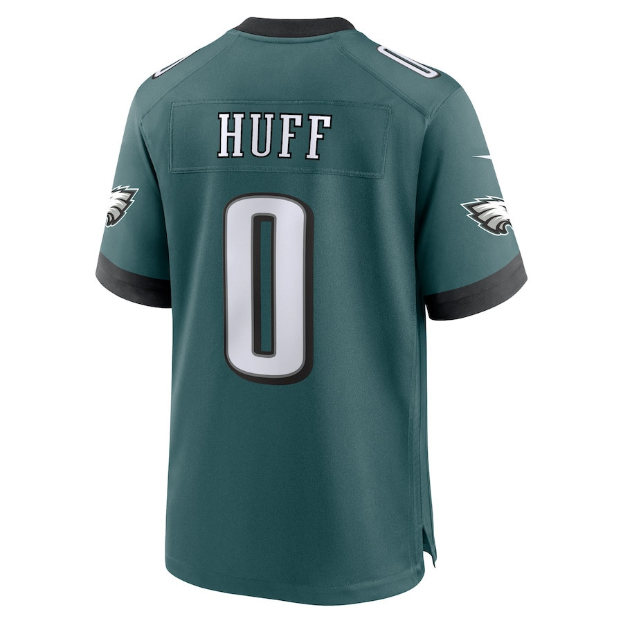 Bryce Huff #0 Philadelphia Eagles Super Bowl LIX Game Jersey - Youth | Midnight Green - Image 3