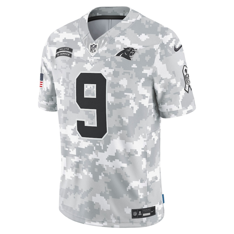 Alternative view of Bryce Young #9 Carolina Panthers Salute To Service Limited Jersey - Men's | Arctic Camo