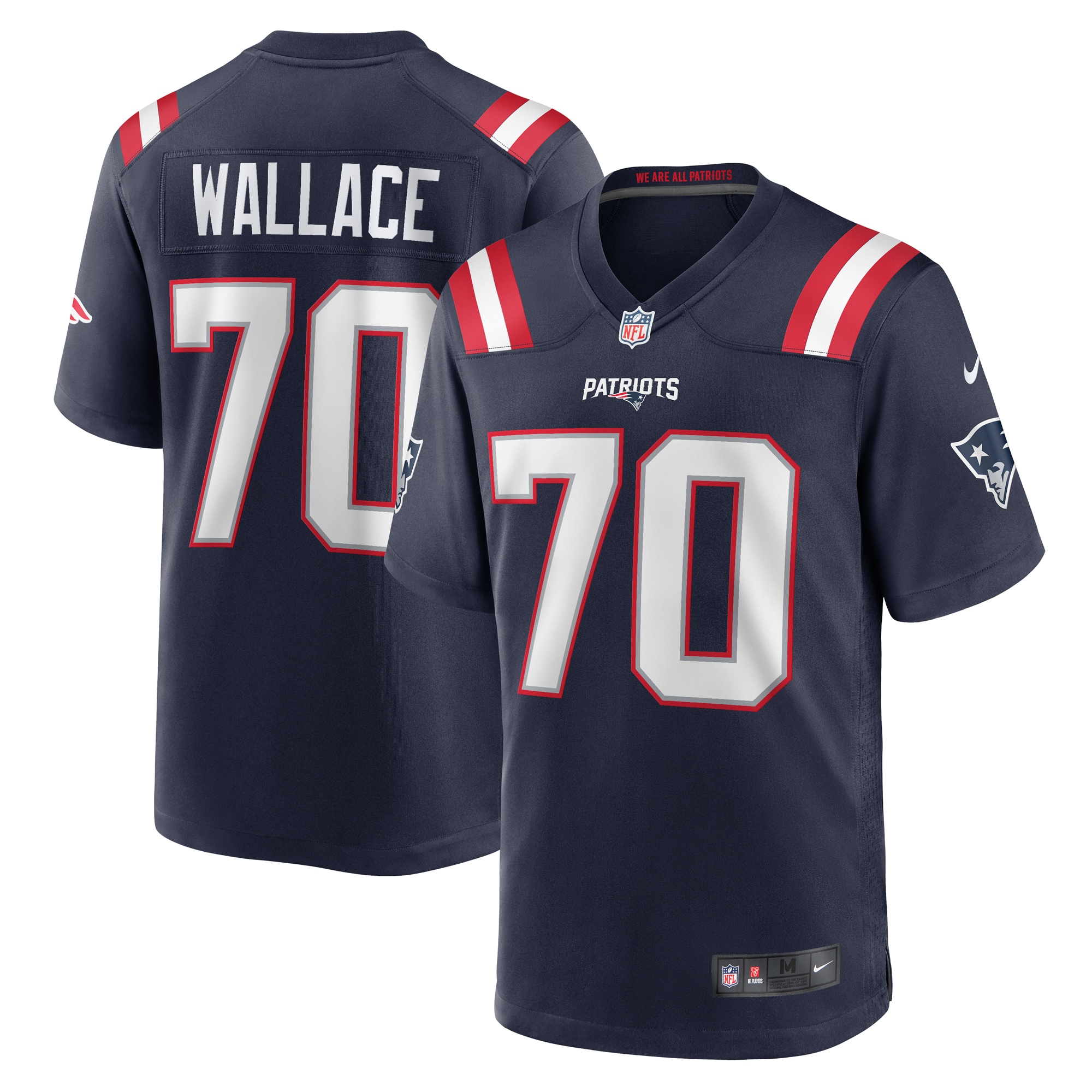 Caedan Wallace New England Patriots Game Jersey - Men's