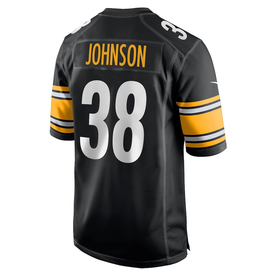 Caleb Johnson #38 Pittsburgh Steelers Game Jersey - Men's | Black - Image 3