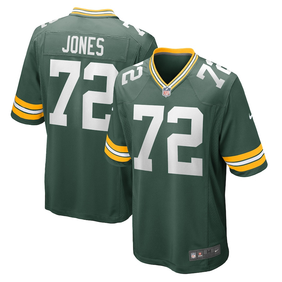 Caleb Jones #72 Green Bay Packers Game Jersey - Men's | Green