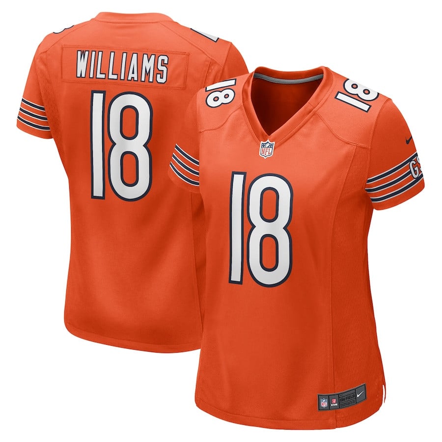 Caleb Williams #18 Chicago Bears Alternate Game Jersey - Women's | Orange