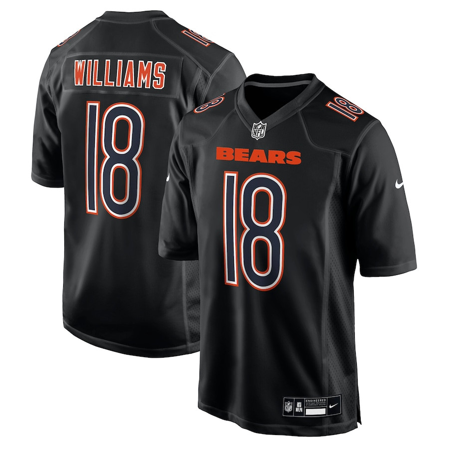 Caleb Williams #18 Chicago Bears Game Jersey - Men's | Carbon Black