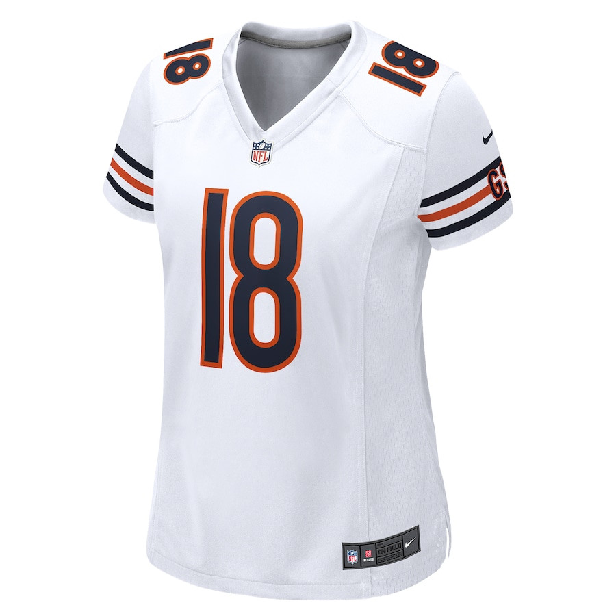 Alternative view of Caleb Williams #18 Chicago Bears Game Jersey - Men's | White