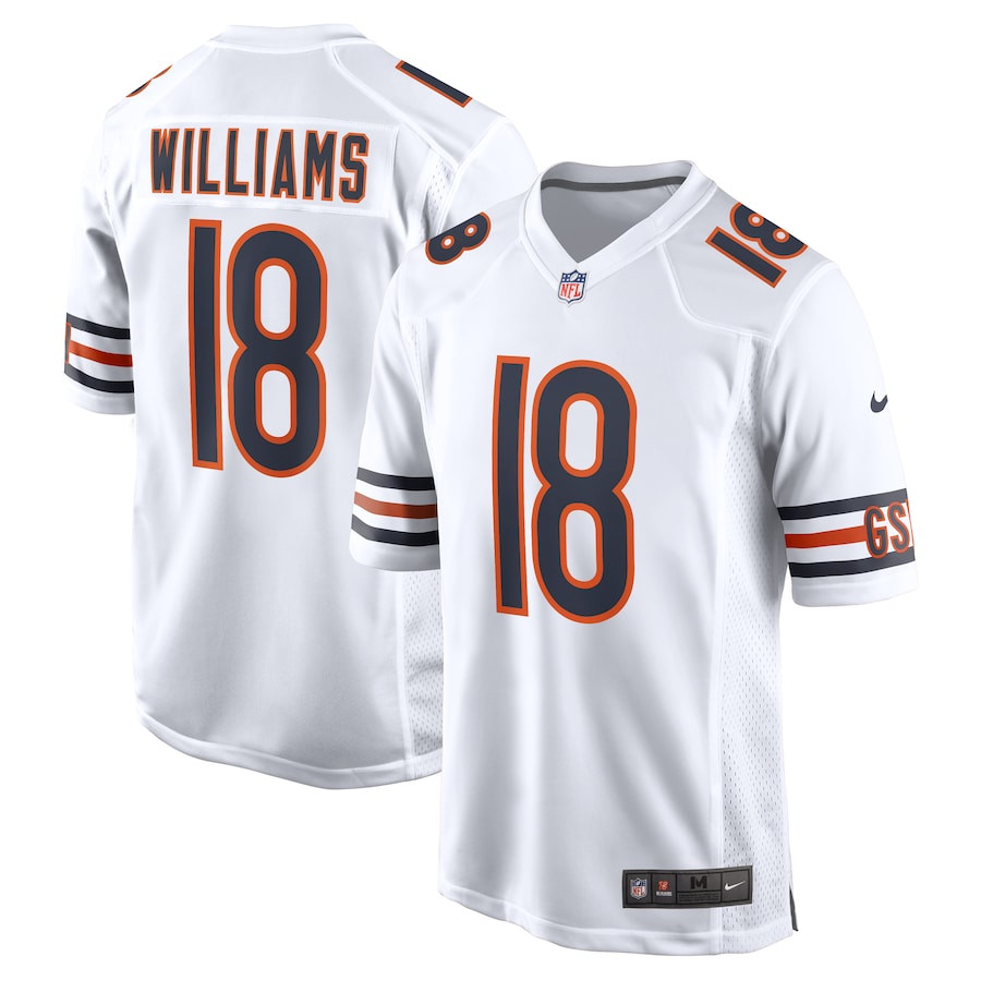 Caleb Williams #18 Chicago Bears Game Jersey - Men's | White
