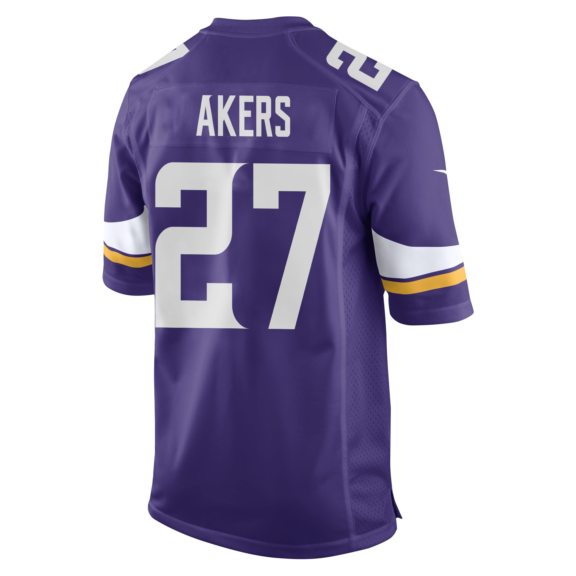 Alternative view of Cam Akers #27 Minnesota Vikings Super Bowl LIX Game Jersey - Men's | Purple