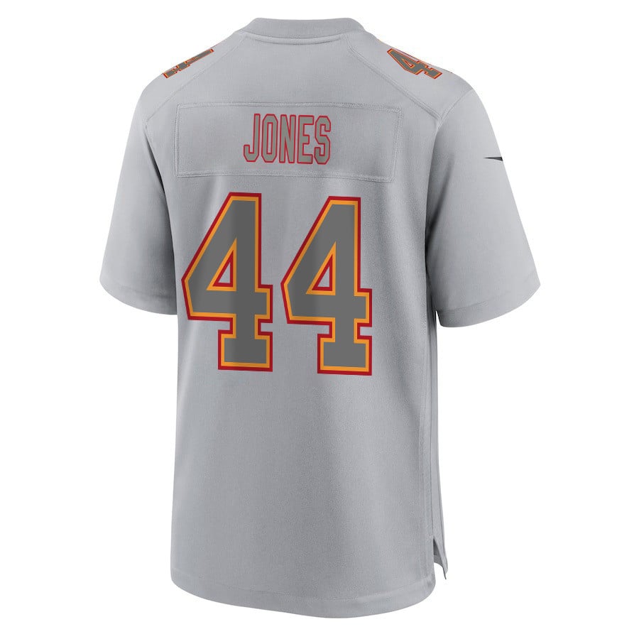 Cam Jones #44 Kansas City Chiefs Super Bowl LVIII Champions 4 Stars Patch Game Jersey - Men's | Gray - Image 3