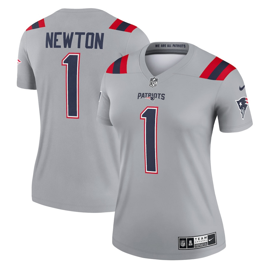 Cam Newton #1 New England Patriots Inverted Legend Jersey - Women's | Gray