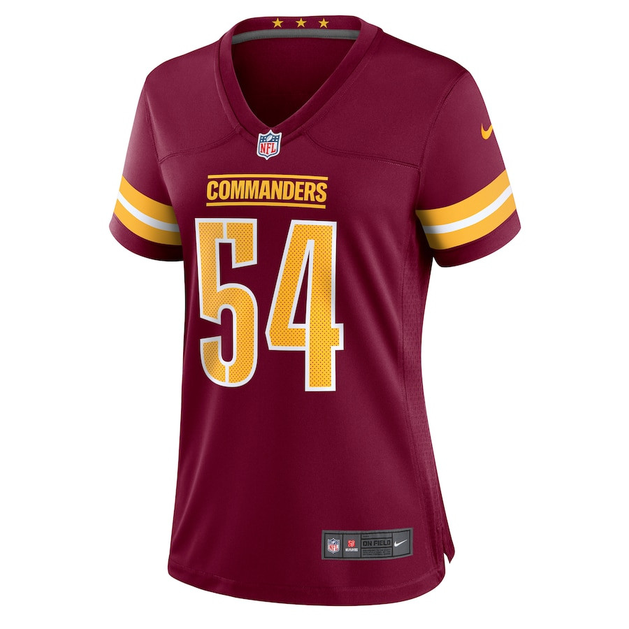 Alternative view of Camaron Cheeseman #54 Washington Commanders Game Jersey - Women's | Burgundy