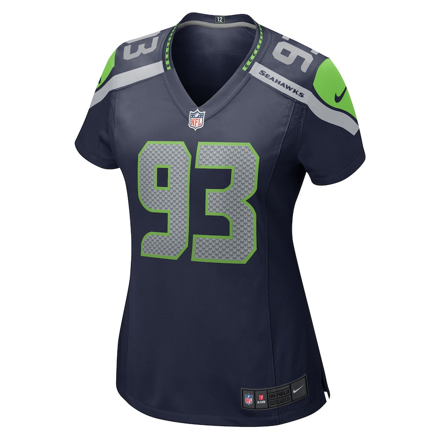 Alternative view of Cameron Young #93 Seattle Seahawks Game Jersey - Women's | College Navy