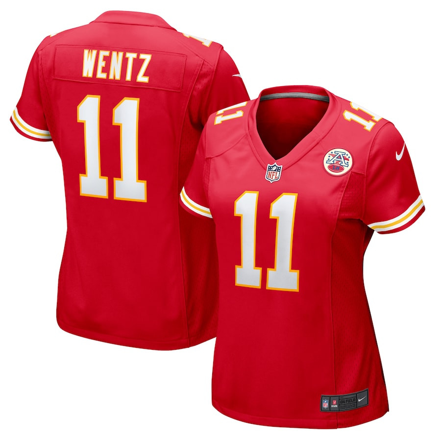 Carson Wentz #11 Kansas City Chiefs Game Jersey - Women's | Red
