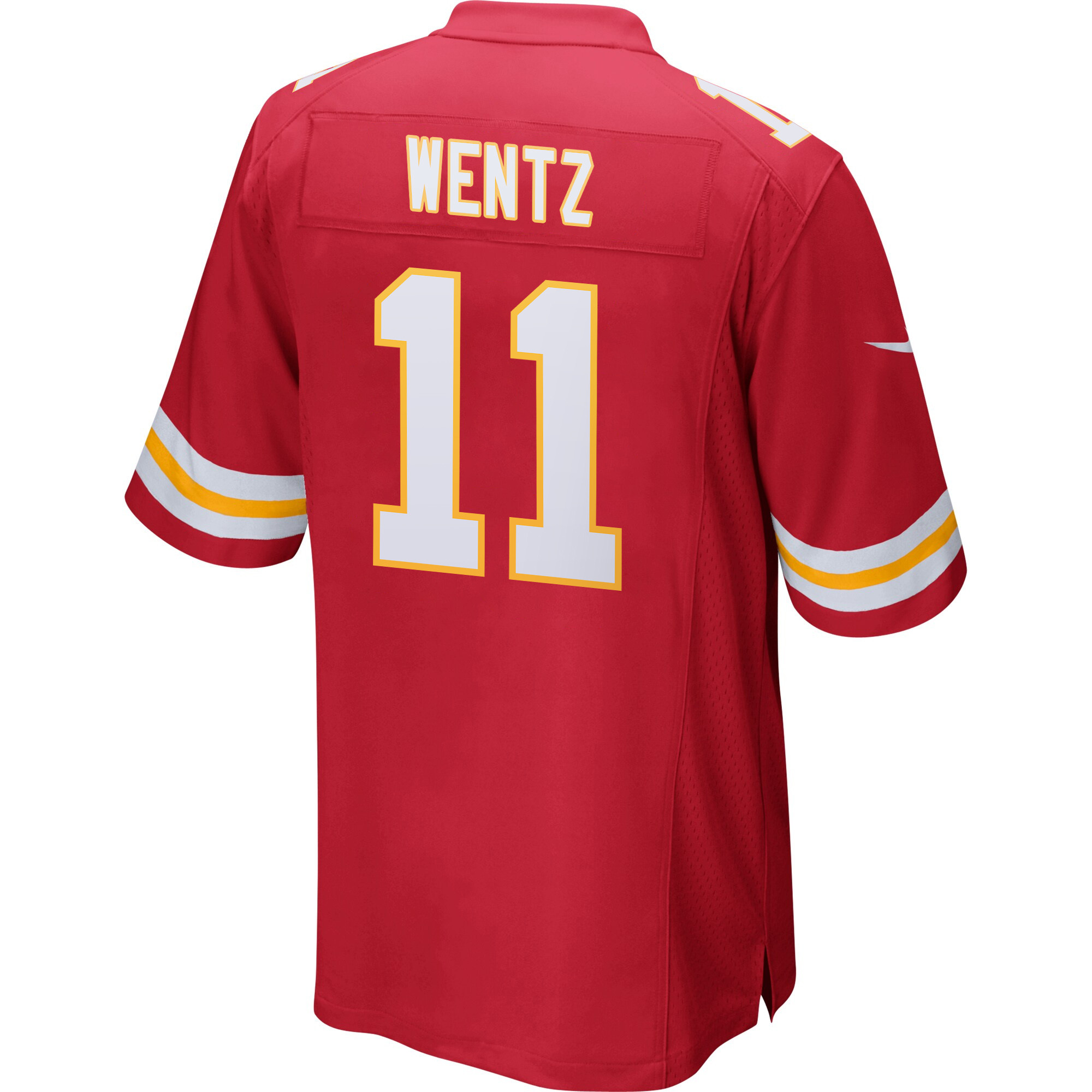 Alternative view of Carson Wentz #11 Kansas City Chiefs Super Bowl LIX Game Jersey - Men's | Red