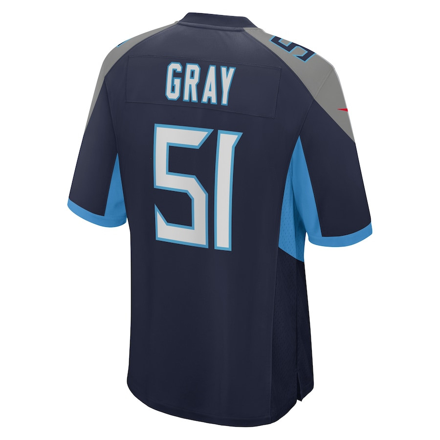 Cedric Gray #51 Tennessee Titans Game Jersey - Men's | Navy - Image 3