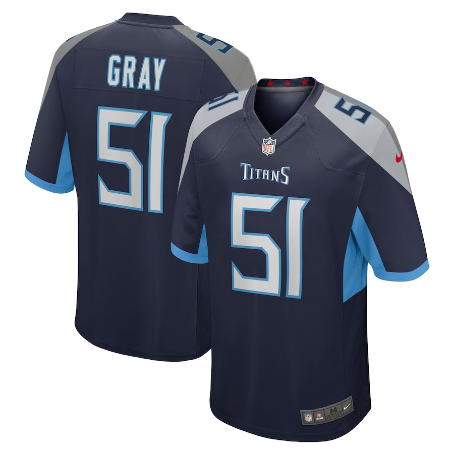 Cedric Gray #51 Tennessee Titans Game Jersey - Men's | Navy