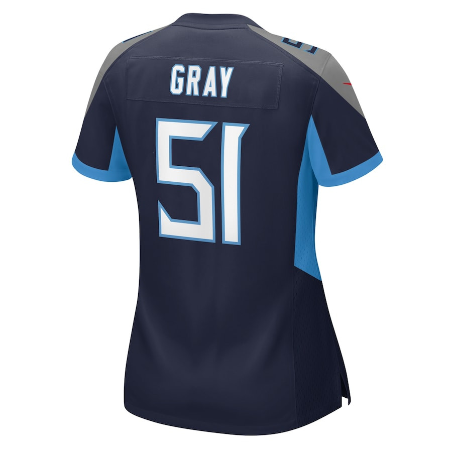 Cedric Gray #51 Tennessee Titans Game Jersey - Women's | Navy - Image 3