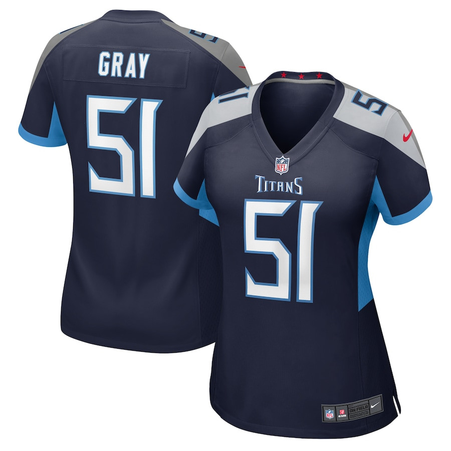 Cedric Gray #51 Tennessee Titans Game Jersey - Women's | Navy