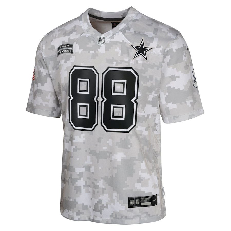 Alternative view of CeeDee Lamb #88 Dallas Cowboys Salute To Service Game Jersey - Youth | Arctic Camo