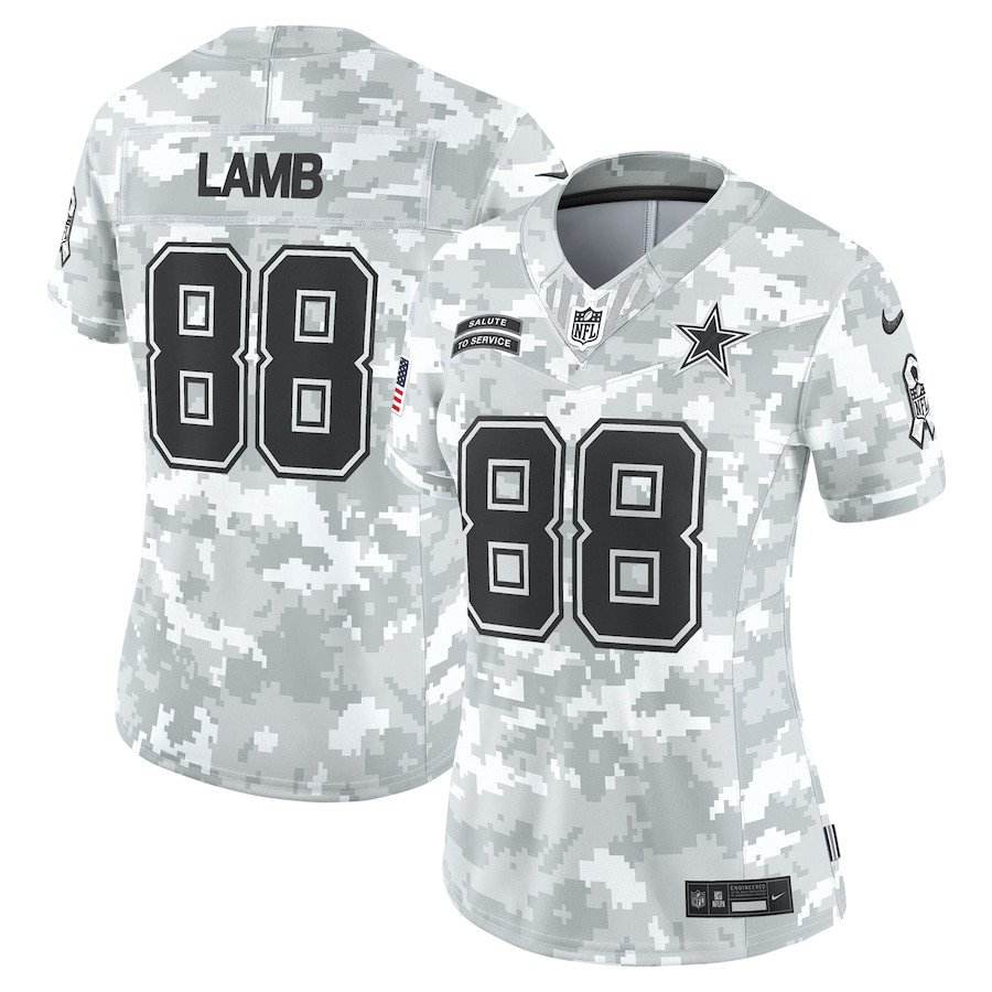 CeeDee Lamb #88 Dallas Cowboys Salute To Service Limited Jersey - Women's | Arctic Camo