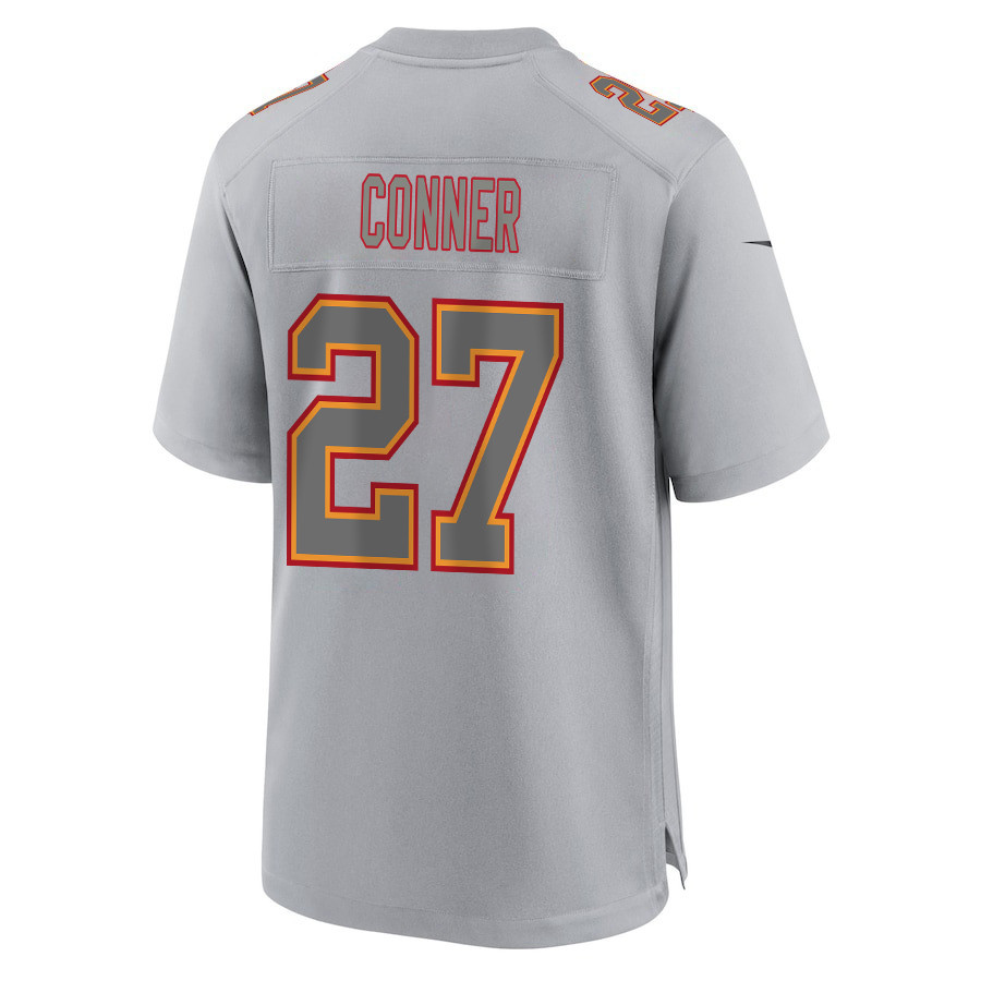Chamarri Conner #27 Kansas City Chiefs Super Bowl LVIII Champions 4 Stars Patch Game Jersey - Men's | Gray - Image 3