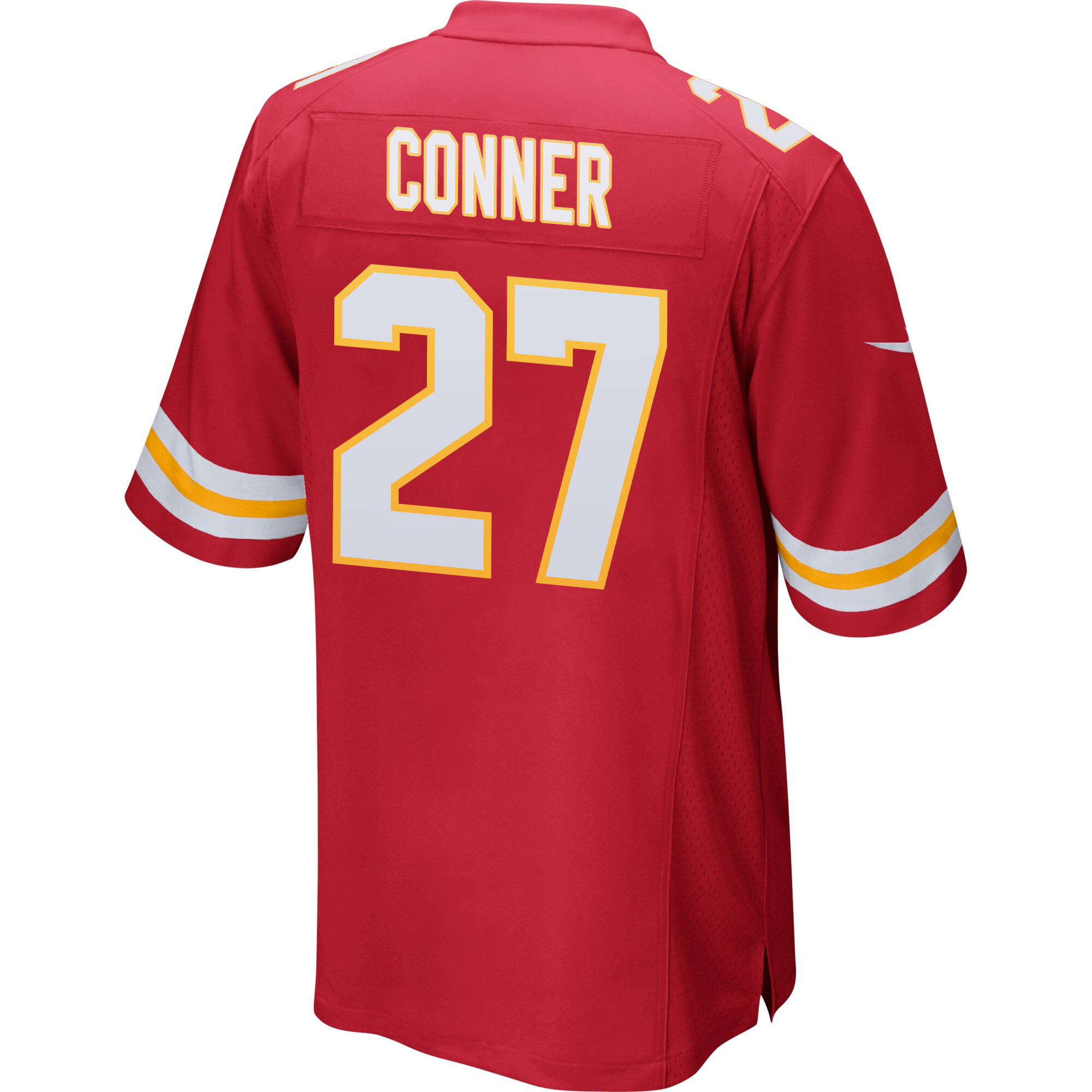 Chamarri Conner #27 Kansas City Chiefs Super Bowl LVIII Champions 4 Stars Patch Game Jersey - Men's | Red - Image 3
