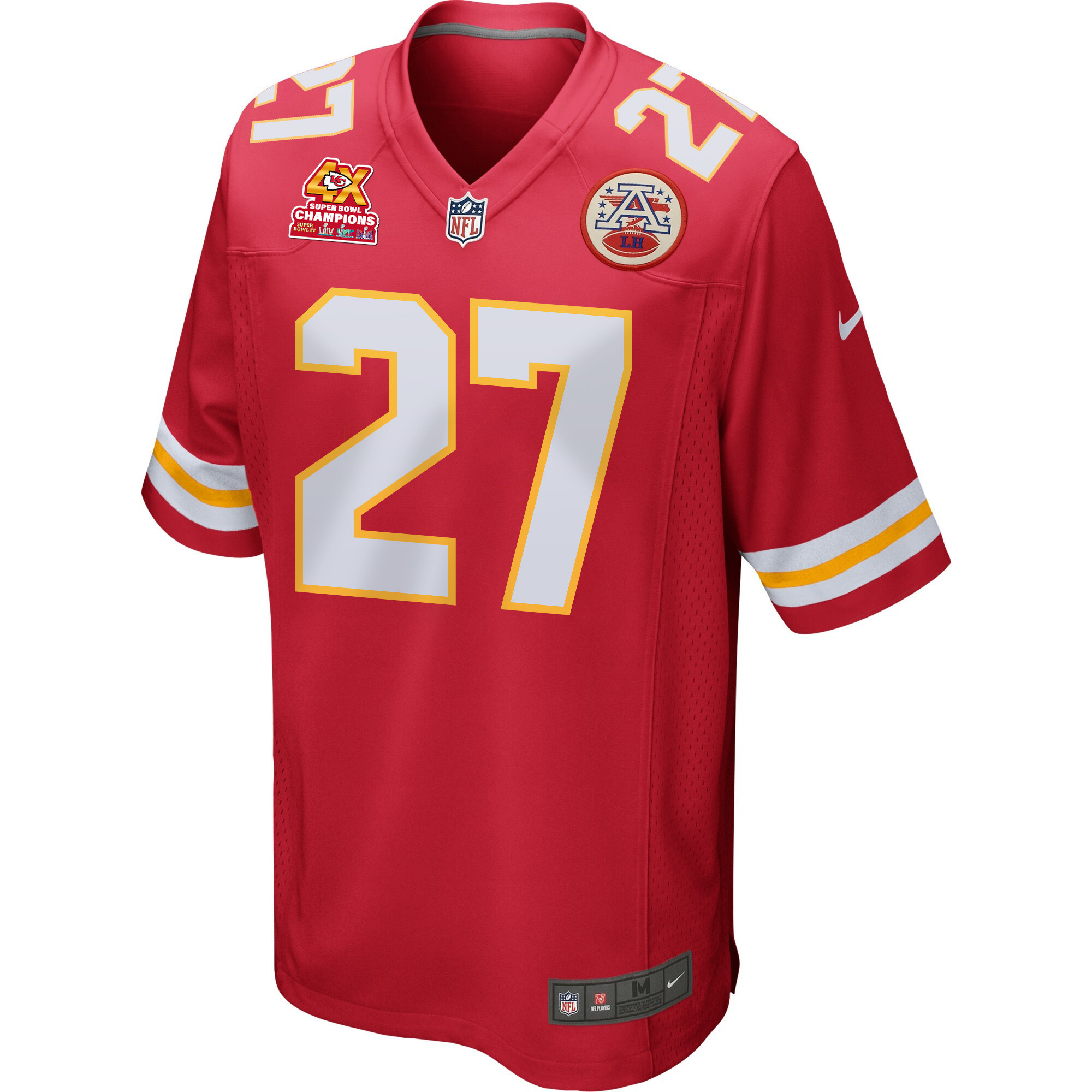 Alternative view of Chamarri Conner #27 Kansas City Chiefs Super Bowl LVIII Champions 4X Game Jersey - Men's | Red