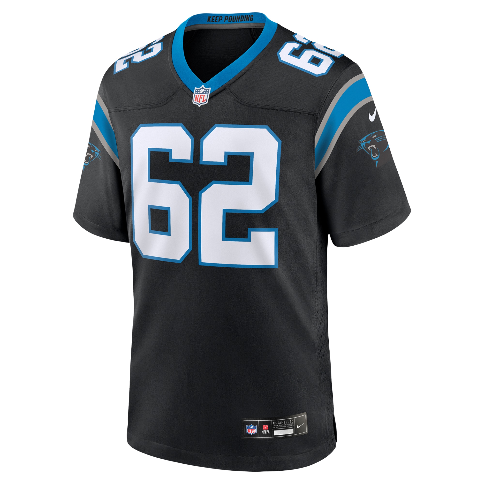 Alternative view of Chandler Zavala Carolina Panthers Game Jersey - Men's