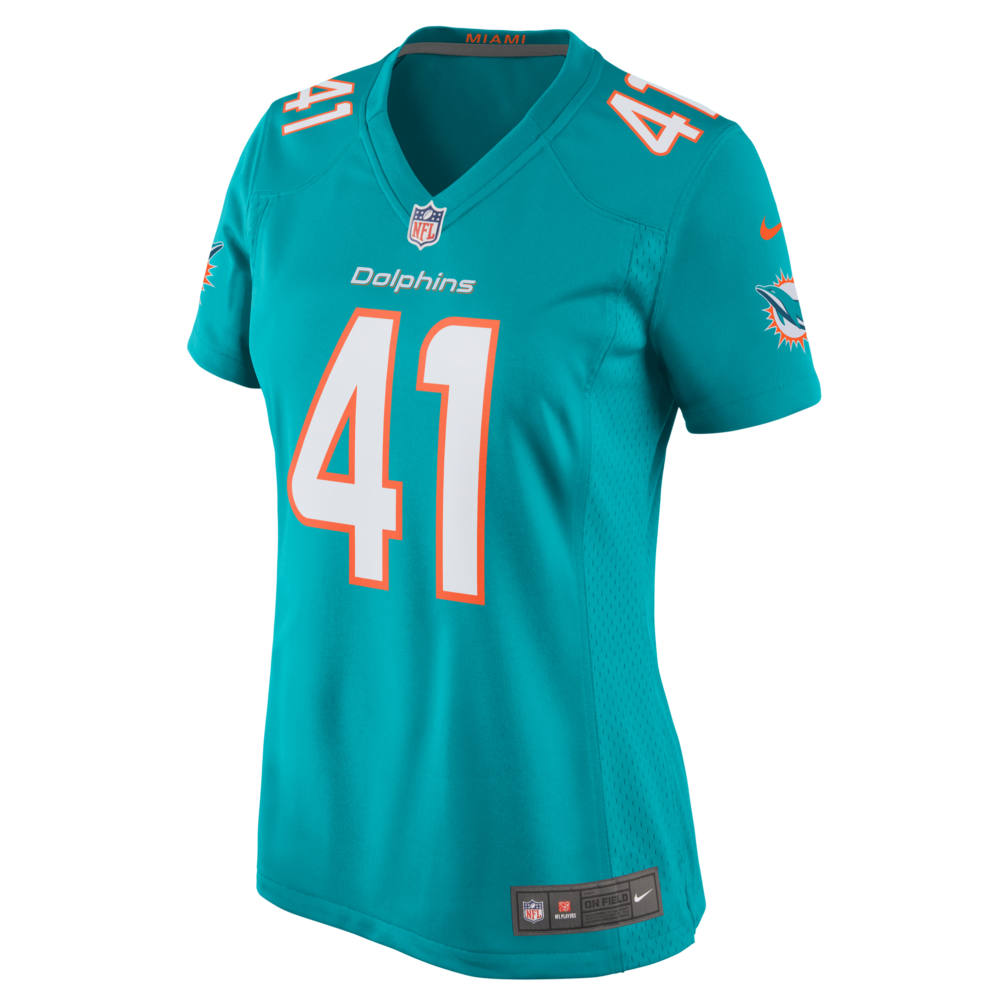 Alternative view of Channing Tindall Miami Dolphins Game Jersey - Women's