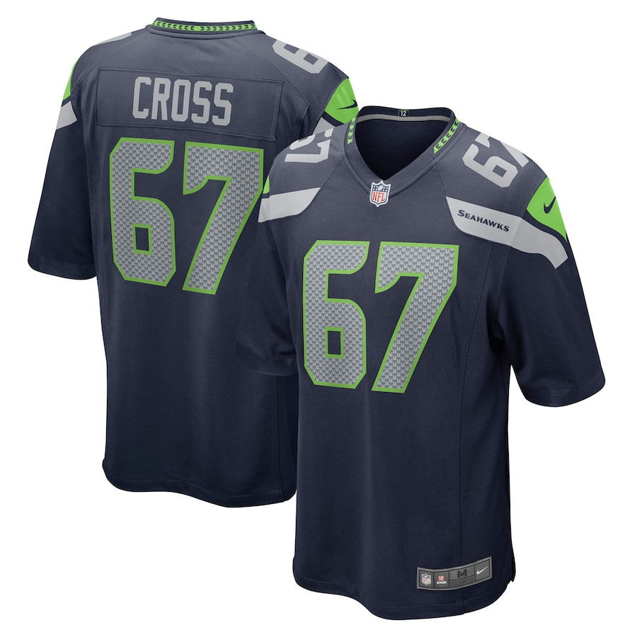 Charles Cross #67 Seattle Seahawks Game Jersey - Men's | Navy
