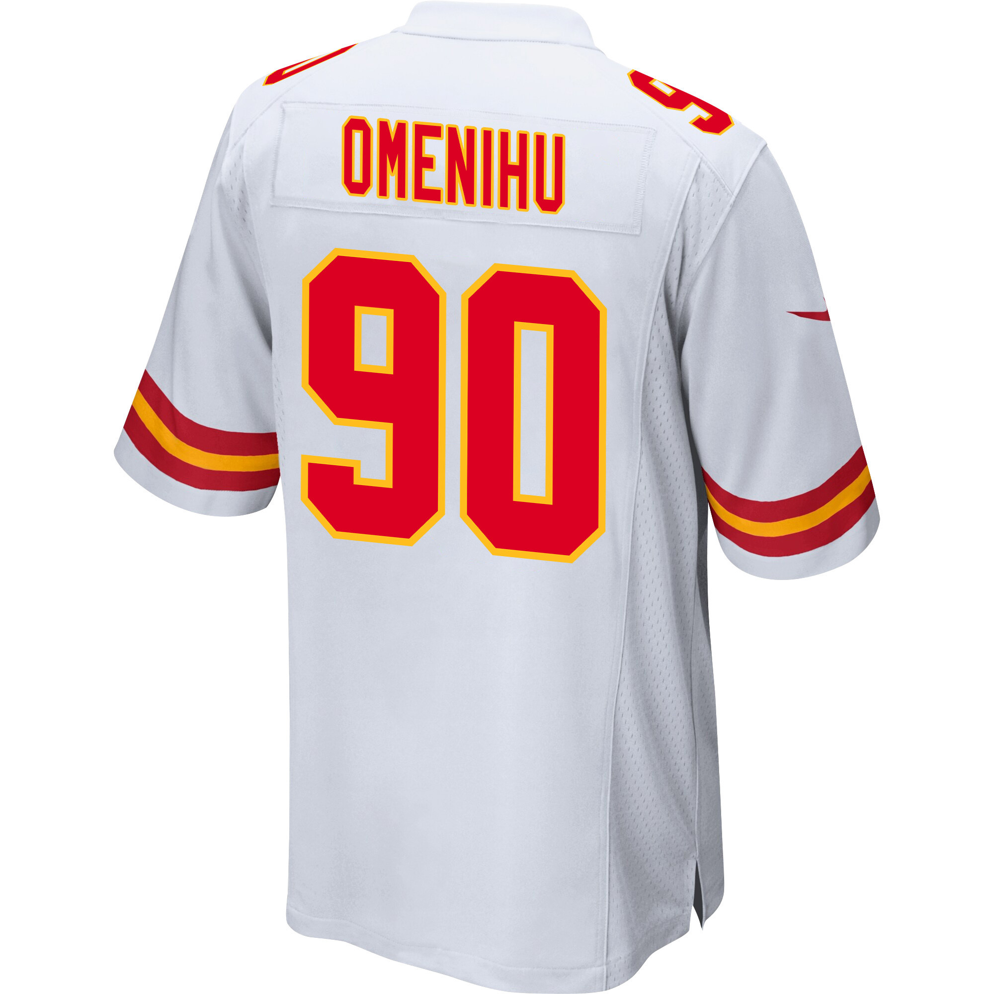 Charles Omenihu #90 Kansas City Chiefs Super Bowl LVIII Champions 4 Stars Patch Game Jersey - Men's | White - Image 3