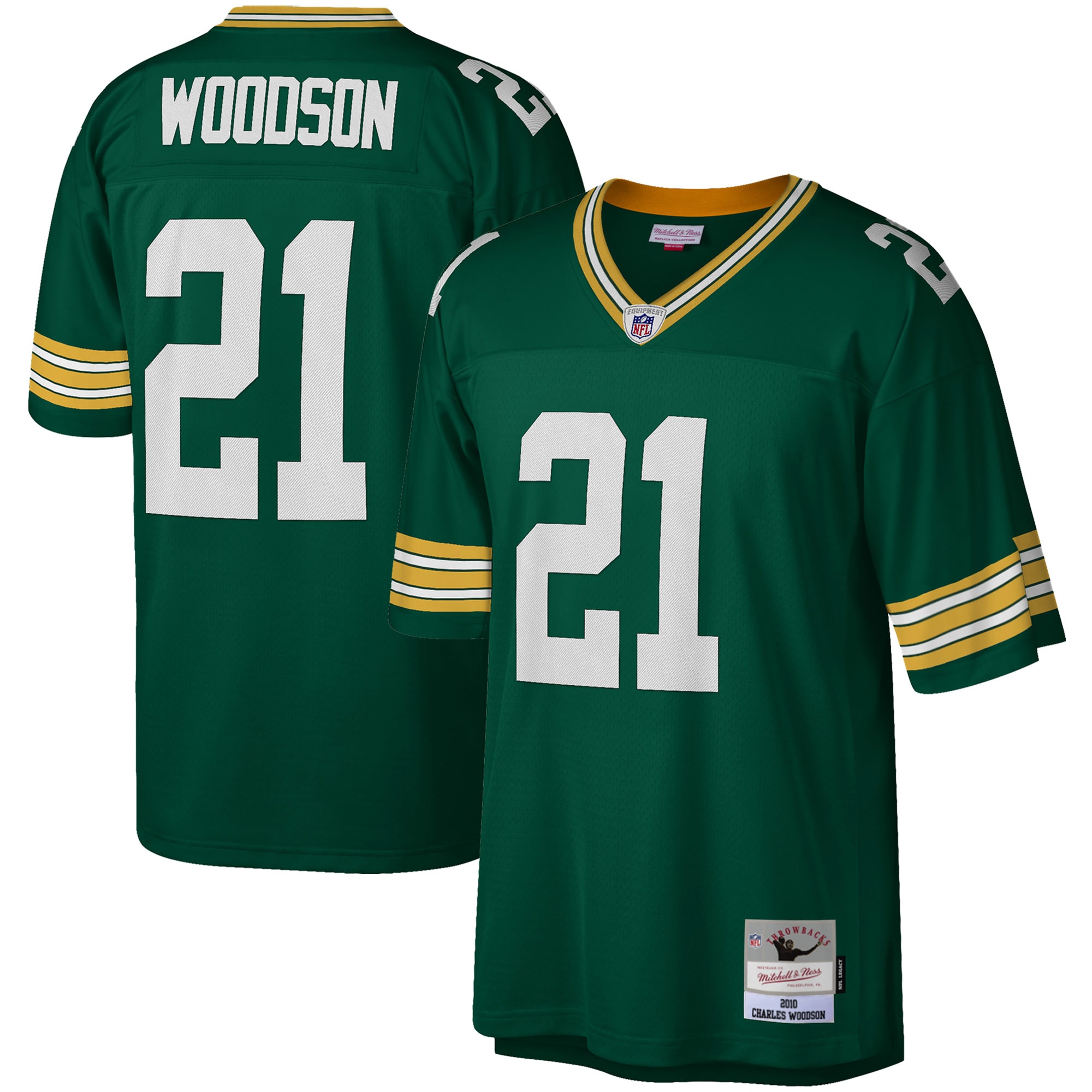Charles Woodson Mitchell & Ness Green Bay Packers Game Jersey - Men's
