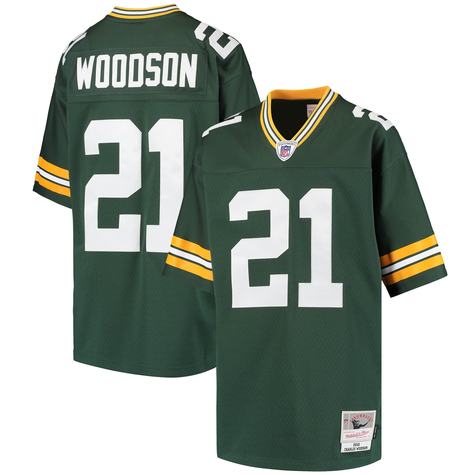 Charles Woodson Mitchell & Ness Green Bay Packers Retired Player Game Jersey - Youth