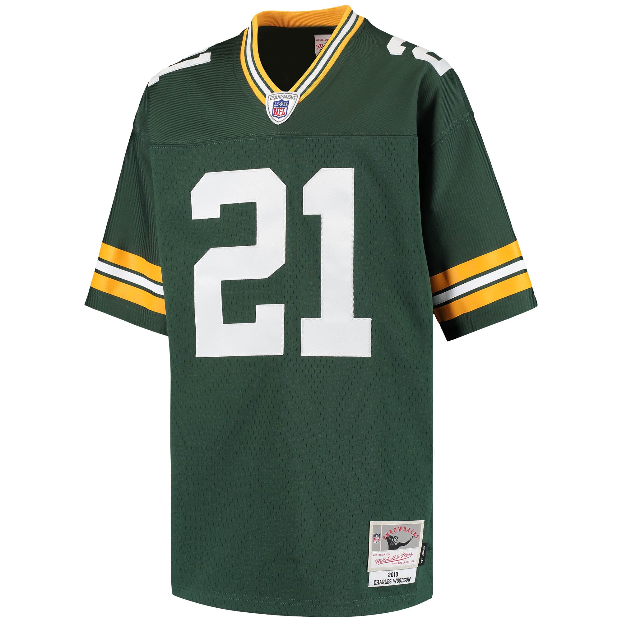 Alternative view of Charles Woodson Mitchell & Ness Green Bay Packers Retired Player Game Jersey - Youth