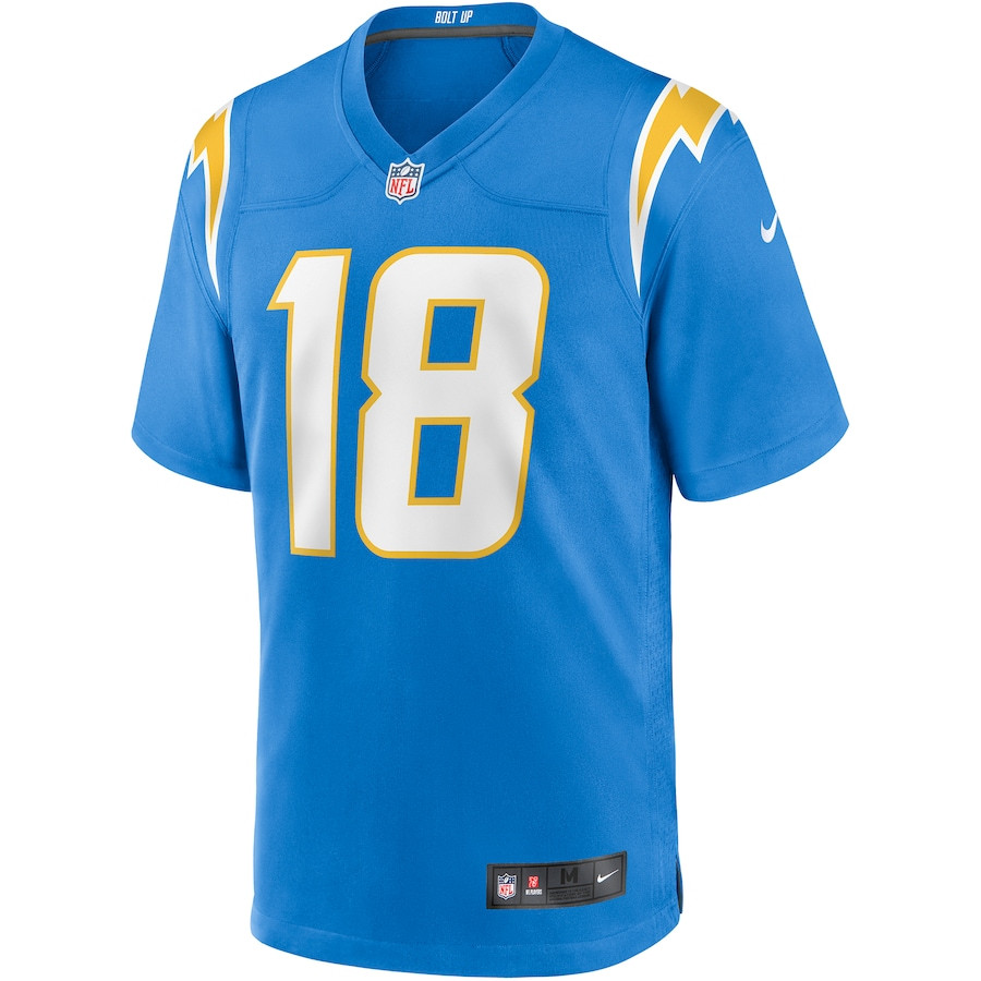Alternative view of Charlie Joiner #18 Los Angeles Chargers Game Jersey - Men's | Powder Blue