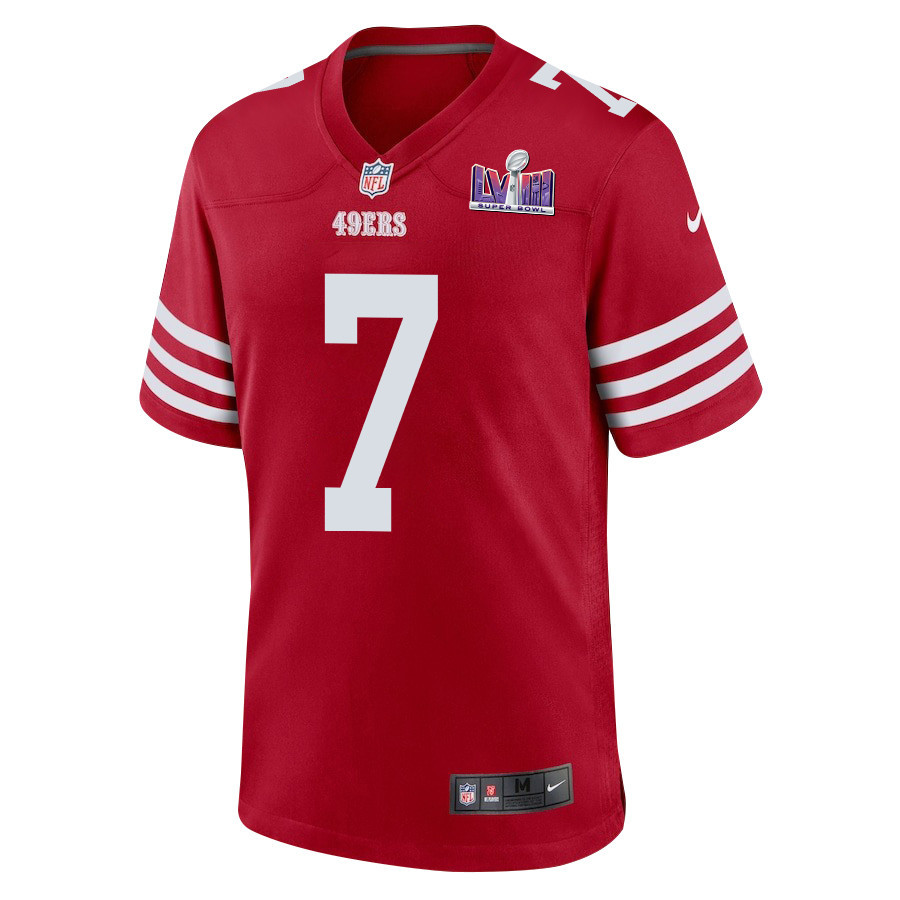 Alternative view of Charvarius Ward #7 San Francisco 49ers Super Bowl LVIII Patch Game Jersey - Men's | Scarlet