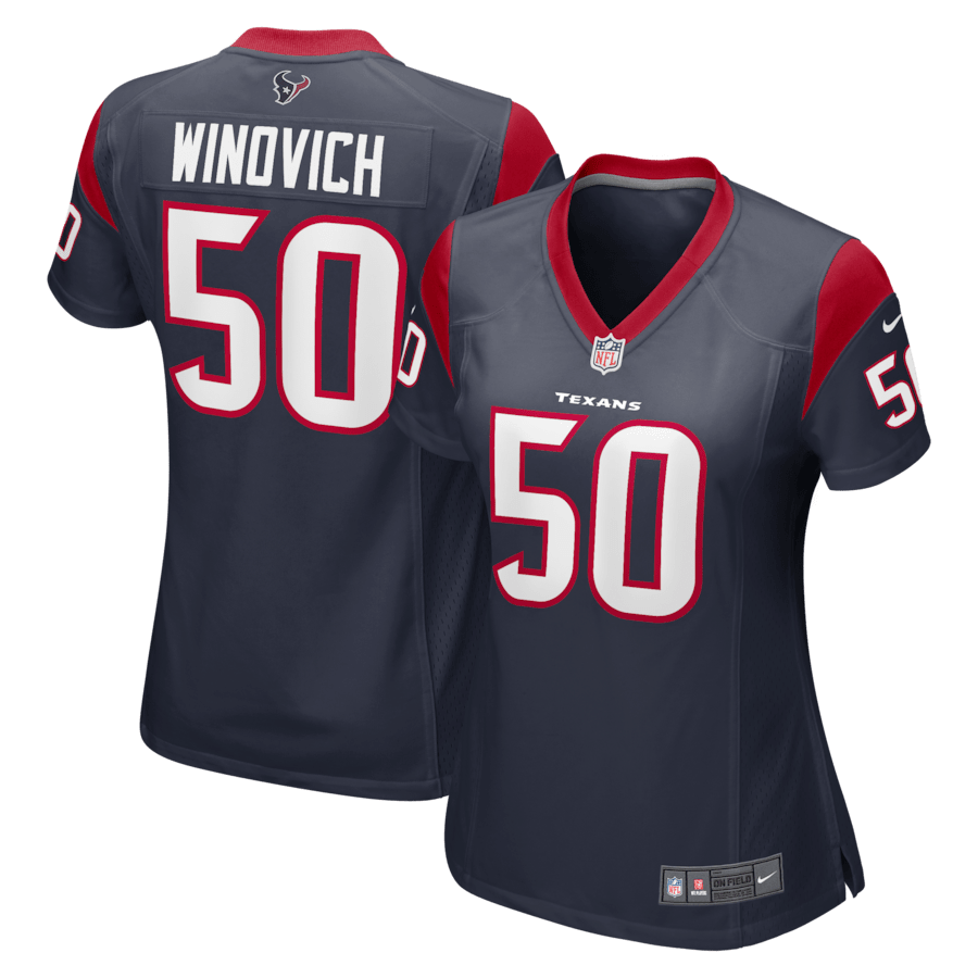 Chase Winovich #50 Houston Texans Game Jersey - Women's | Navy