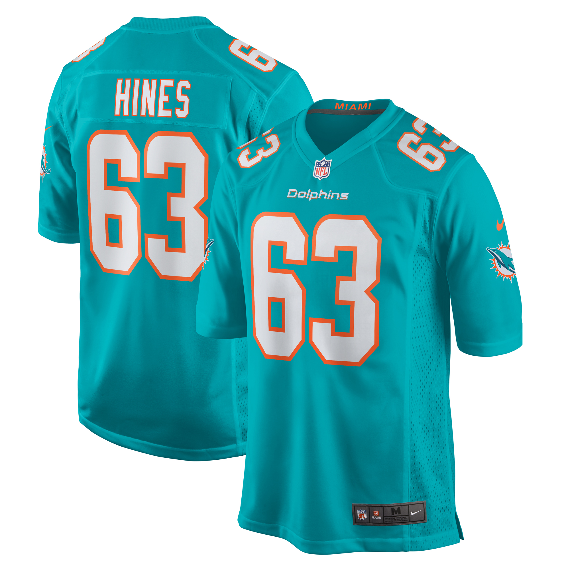 Chasen Hines Miami Dolphins Game Jersey - Men's