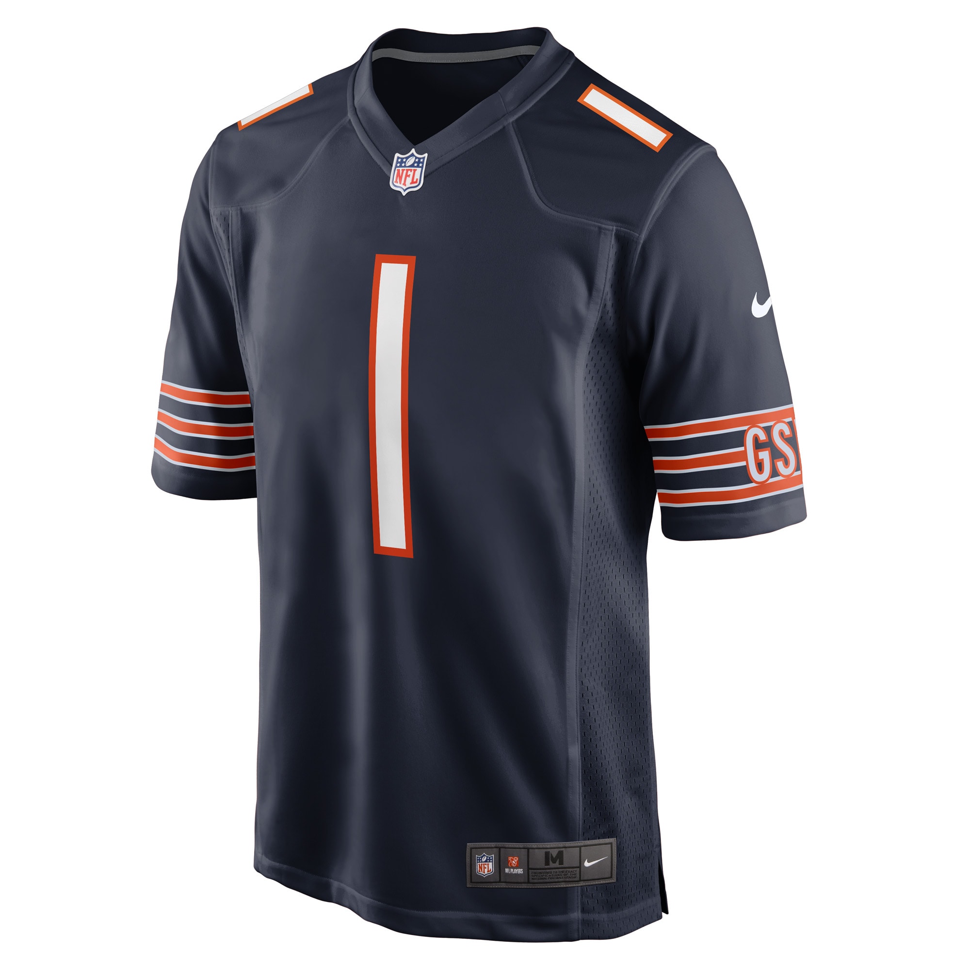 Alternative view of Chicago Bears Number #1 Chicago Bears Game Jersey - Men's