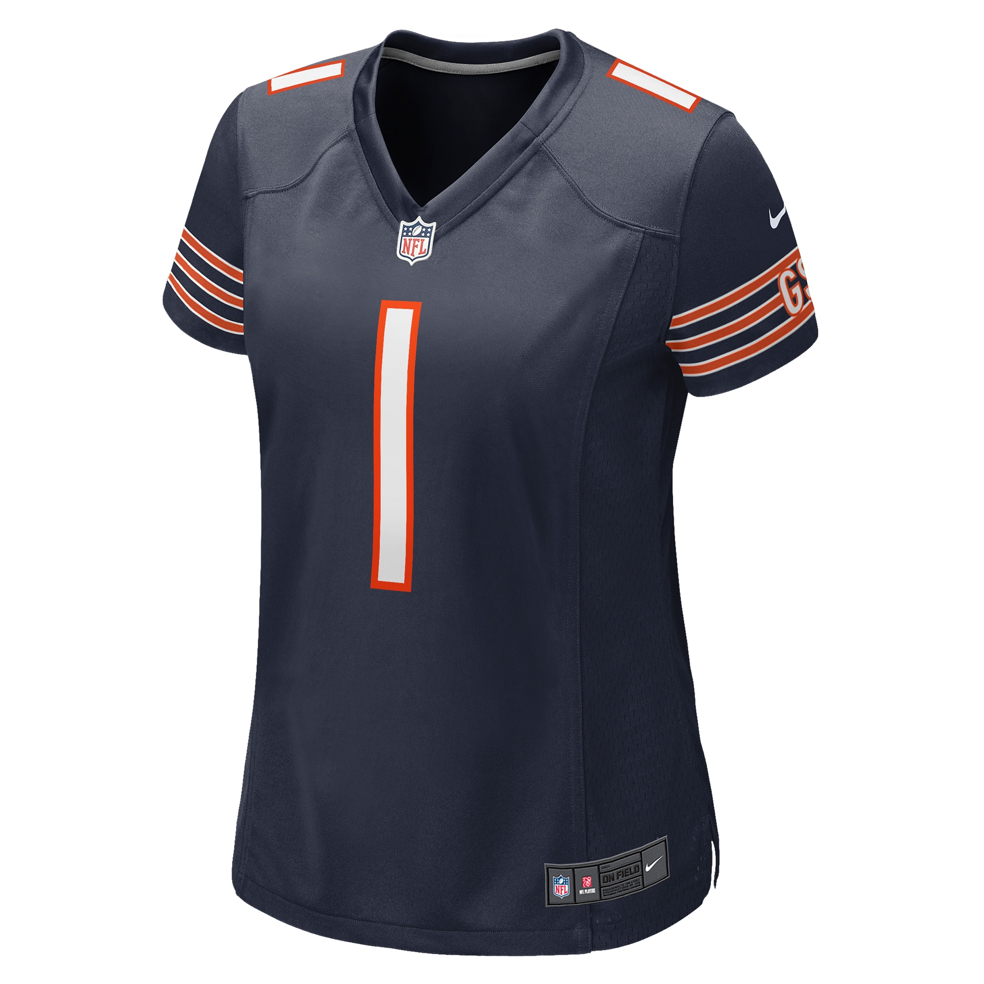 Alternative view of Chicago Bears Number #1 Chicago Bears Game Jersey - Women's
