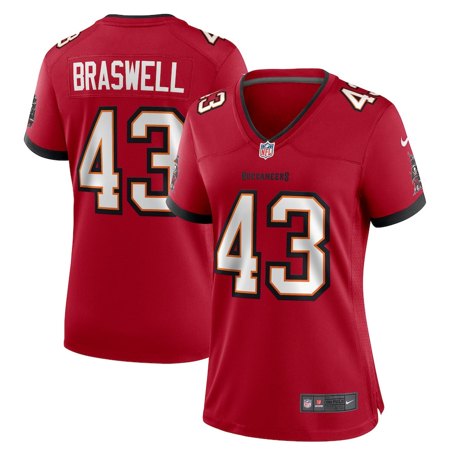 Chris Braswell #43 Tampa Bay Buccaneers Game Jersey - Women's | Red
