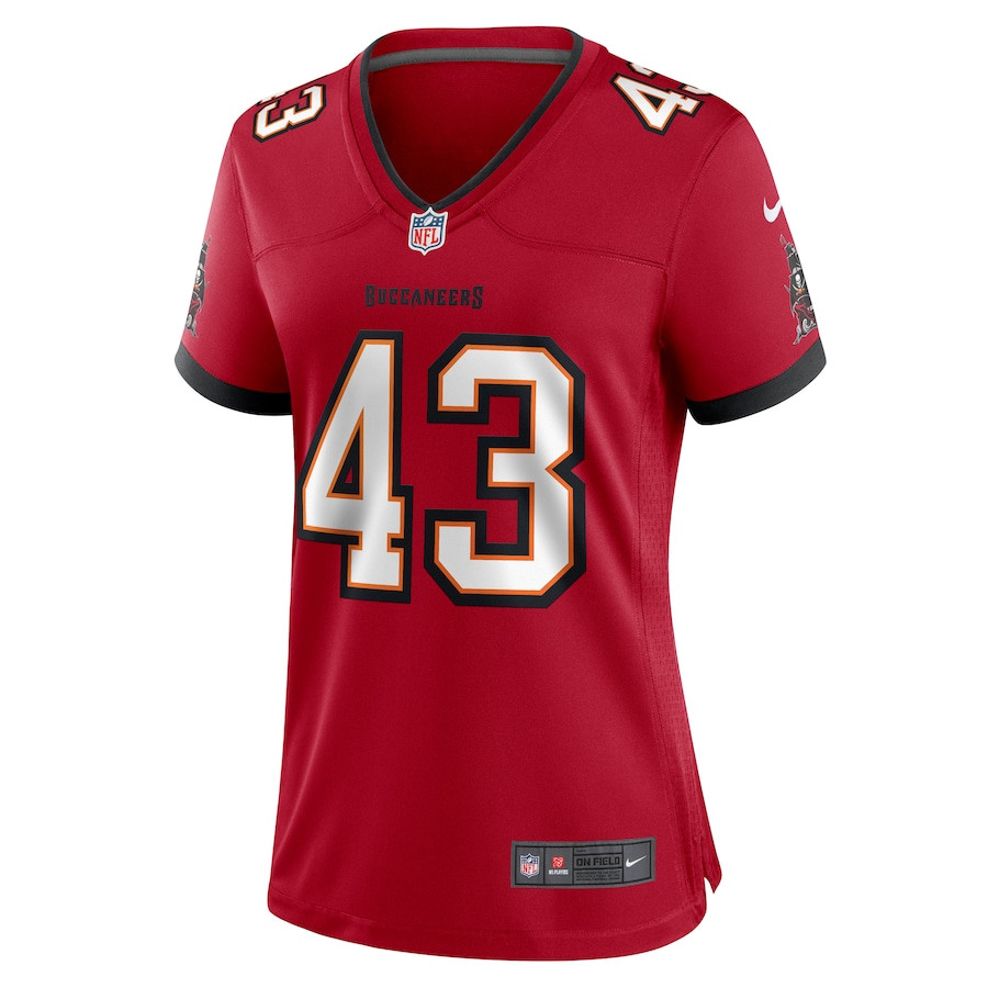 Alternative view of Chris Braswell #43 Tampa Bay Buccaneers Game Jersey - Women's | Red