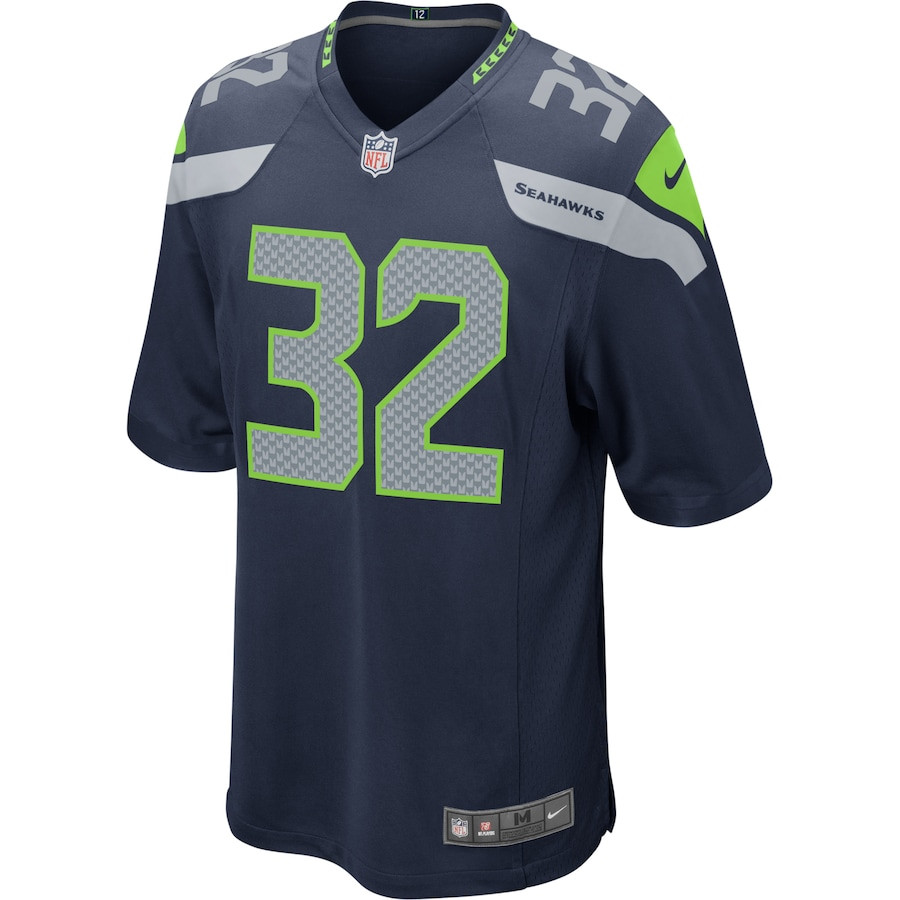 Alternative view of Chris Carson #32 Seattle Seahawks Game Jersey - Men's | Navy