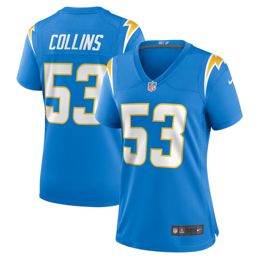 Chris Collins #53 Los Angeles Chargers Game Jersey - Women's | Powder Blue