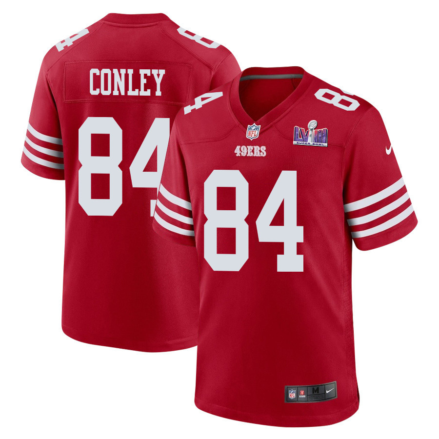 Chris Conley #84 San Francisco 49ers Super Bowl LVIII Patch Game Jersey - Men's | Scarlet