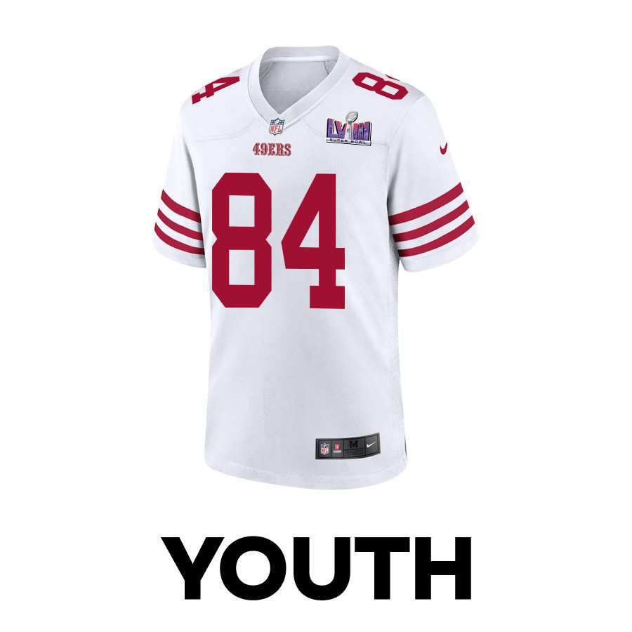 Alternative view of Chris Conley #84 San Francisco 49ers Super Bowl LVIII Patch Game Jersey - Youth | White